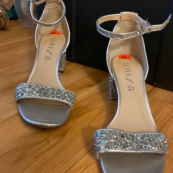 Unisa silver sequin striped heels - Picture 1 of 4